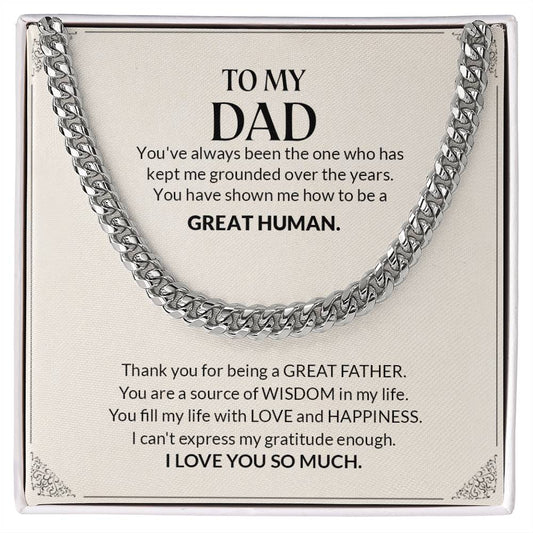 To My Dad Cuban Link Chain