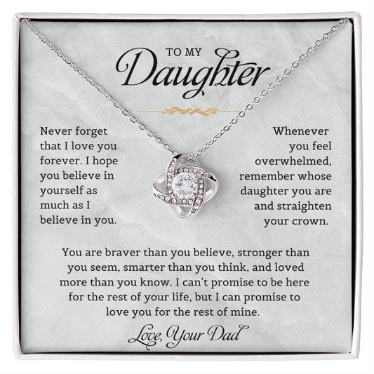 To My Daughter Love Knot Necklace